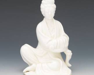 Chinese Blanc de Chine Seated Quanyin
