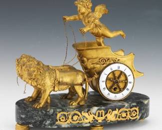 French Empire Chariot Clock, 19th c.
