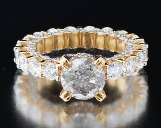 Ladies 2.08 Carat Diamond and Diamond Eternity Band 