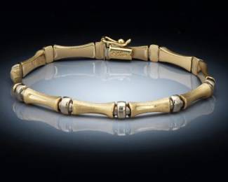 Ladies Gold Bamboo Bracelet 