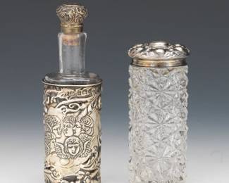 Two Glass and Silver Vessels