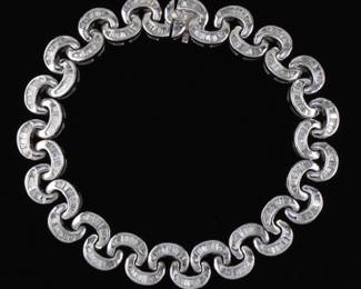 Gold and Diamond Scroll Bracelet 