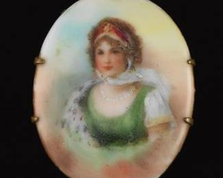 Austrian Porcelain Brooch 