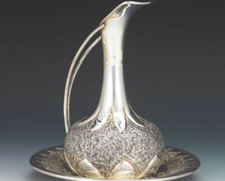 Italian 800 Silver Ewer and Liner 