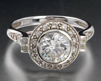 Ladies Gold and Clear Stone Ring 