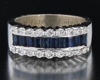 Ladies Sapphire and Diamond Band 