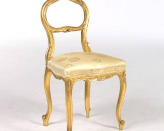 Louis XV Style Gilded Vanity Chair