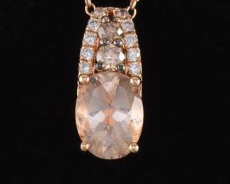 LeVian Gold, Morganite and Diamond Pendant on Chain 