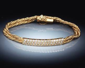 Ladies Gold and Diamond Bracelet 