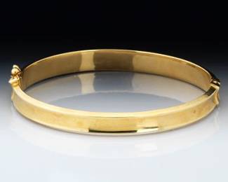 Ladies Gold Convex Bangle 
