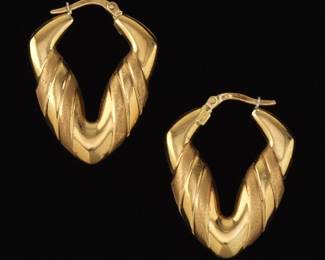Ladies Gold Hoop Earrings 
