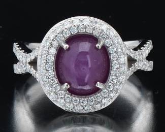 Platinum, Ruby and Diamond Ring, GIA Report 