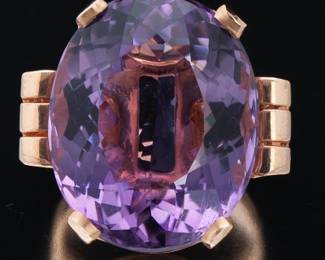 Retro 50.00 Carat Amethyst Ring 