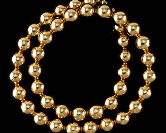 Ladies Gold Bead Necklace 