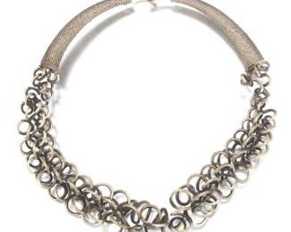 An Oversized Metal Tribal Looped Necklace 