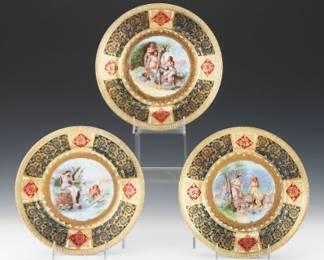 Three Royal Vienna Porcelain Plates