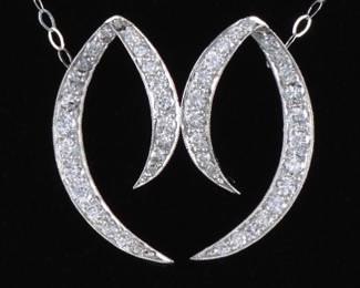 Ladies MCM Platinum and Diamond Necklace 