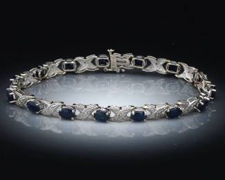 Ladies Sapphire and Diamond Bracelet