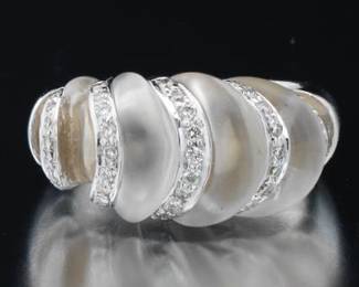 Ladies Gold, Diamond and Crystal Ring 