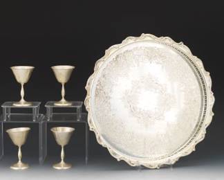 SilverPlated Tray with Sterling Cordials