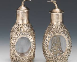 Chinese Export Silver and Glass Bottles