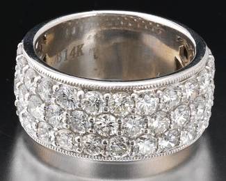 Ladies Gold and Diamond Wide Band 