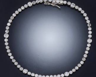 Ladies Platinum and Diamond Tennis Bracelet 