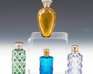 Four Glass Perfume Bottles