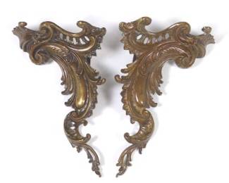 Pair of Antique French Bronze Drapery Swags