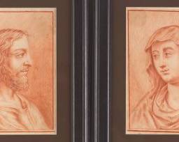 Two Sanguine Portraits 19th Century