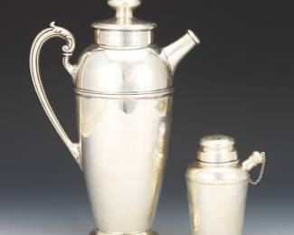 Two Sterling Cocktail Shakers