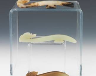 Three Jade Belt Hooks