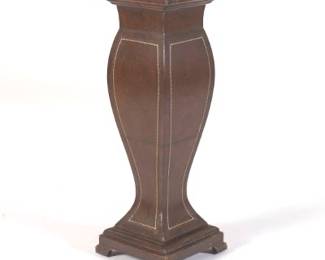 Belle Epoque Gilt and Tooled Leather Pedestal