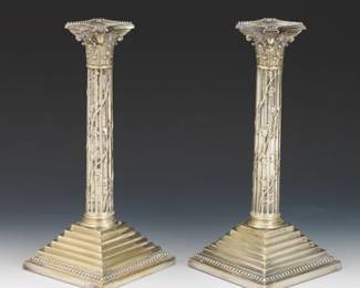 Pair of Victorian Silver Plated Candleholders