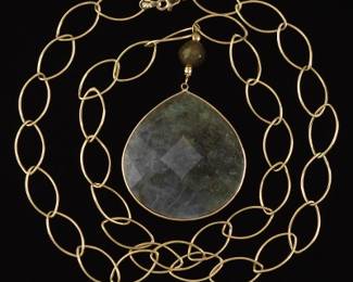 Ladies Gold and Labradorite Necklace 
