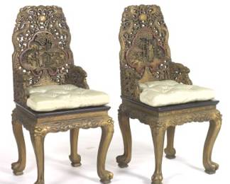 Pair of Chinese Carved Chairs