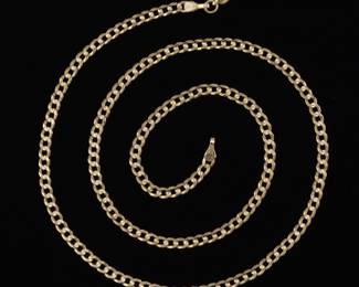 Gold Flat Link Necklace 