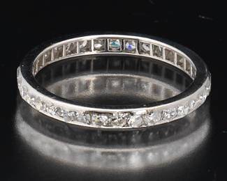 Ladies Platinum and Diamond Eternity Band 