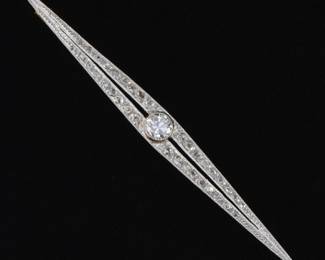Ladies Retro Good and Diamond Bar Pin 