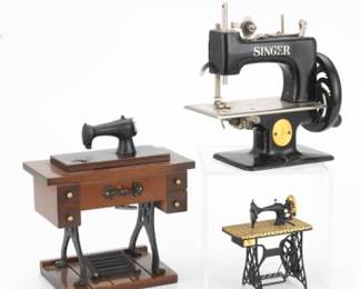 Three Miniature Sewing Machines