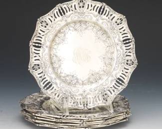 Seven W.W. Wattles Sons Sterling Bread Plates