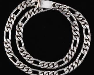 Mexican Sterling Silver Figaro Chain 