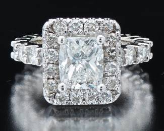 Ladies 2.00 Carat Center Diamond Engagement Ring 