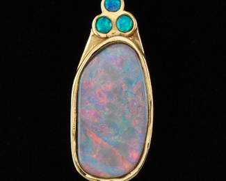 Ladies Gold and Black Opal Dreamtime Slider 