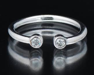 Ladies Gold and Diamond Open Ring 