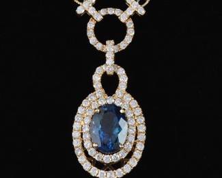 An Elegant Tanzanite and Diamond Necklace 