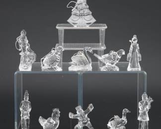 Eleven Waterford Days of Christmas Crystal Ornaments