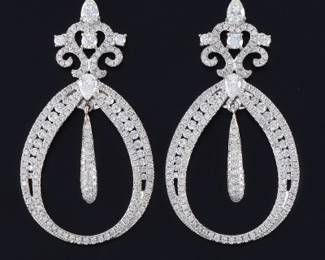 Ladies Casa Reale Pair of Gold and Diamond Earrings 