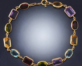 Ladies Gold and Gem Stones Bracelet 