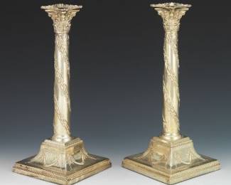 Pair of Silver Plated Candle Sticks